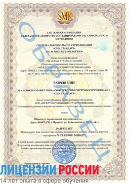 Образец разрешение Томск Сертификат ISO 50001